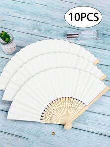 Olding Hand Fan Chinese Style Handheld Fan DIY Blank Paper Fan Elegant Retro StylePersonalized Baby Shower Foldable Paper Fan Portable Party Wedding Supplies Hand Fan Gift Decoration Wedding Fans Handheld Fans
