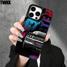 Fundas y carcasas protectoras para phone con diseño de pintura trasera de coche negro y orificios grandes. Compatibles con phone 16 Pro Max, 16, 15 Pro, 14, 14 Plus/14 Pro Max, 13, 13 Pro, 12 Pro, 11/11 Pro. Regalos para cumpleaños y festividades - Negro - Ver 5