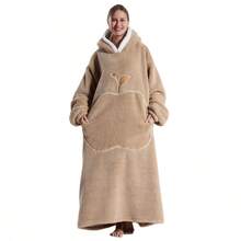 Oversized Blanket Hoodie, Hooded Blanket For Women, Solid Color Ultra Soft Warm Wearable Blanket Sweatshirt Women Men Adult, Gift For Ladies - Multicolor - View 7