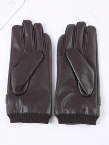 1 Đôi Găng tay da giả cho nam, lót nhiệt, chống gió, chống thấm nước, găng tay mùa đông ấm áp dùng cho đạp xe, lái xe, hoạt động ngoài trời - màu đen - Xem 7