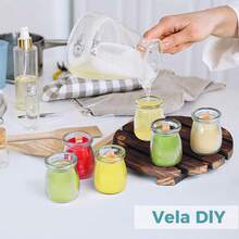 Paquete de 30 frascos de vidrio con tapa pequeños de 4 onzas ,tarros de vidrio con tapa de corcho,Tarros de Jar de Miel con Etiquetas y Cuerda para regalo de boda, shower, regalo de - 1 - Ver 6