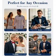 Solid Color Bow Tie For Men, Suitable As Gift For Boyfriend, Also Can Be Worn For Meetings, Banquets And Performances,Festival,Graduation Gift - Baby Blue - View 8