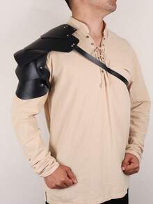 1 pièce Armure d'épaule médiévale en PU, protection d'épaule ajustable à une seule épaule, harnais de guerrier viking, gladiateur, samouraï, chevalier. Accessoire de costume d'Halloween pour hommes - A - Voir 6