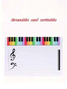 1pc Reusable Music Stave Whiteboard, Double-Sided Music Notation Practice Board, Suitable For Classroom, Learning, Educational Activities, Music Practice, Perfect Gift For Music Beginners - Multicolor - View 10