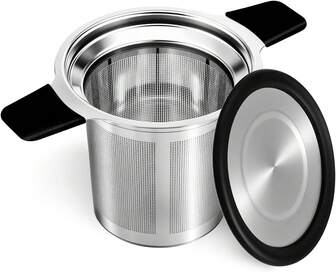Tifanso Stainless Steel Tea Infuser Steeper Strainer For Loose Leaf Tea, Fine Mesh Reusable Diffusers Ball Bag Filter Holder With Heat Proof Handles For Teapots, Mugs, Cups
