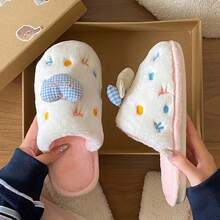 Süße Cartoon Schleife Teddybär Hausschuhe für Innenräume, bequem & leicht, dicke Sohle warme Plüsch Hausschuhe für Herbst/Winter