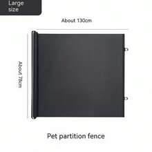 1 Easy-To-Install And Retractable Black PVC Pet Door - Automatically Closes Safety Fence Without Drilling, Indoor And Outdoor Dog And Cat Isolation Fence, Suitable For Stairs, Doors, Rooms, Simple Design, No Need To Drill For Installation, Sturdy Structure, Special For Apartment Pets