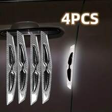 2/4 Pcs Door Cushion Protector With Reflective Sticker-Anti-Scratch And Anti-Collision Vehicle Guard, High-Grade Soft Silicone Door Edge Buffer, Lighted Decorative Sticker For Enhancing Visibility, Very Suitable For Parking, Opening/Closing Or Wall When Colliding, Protect The Door, Edge And Body From Scratches - Multicolor - View 4