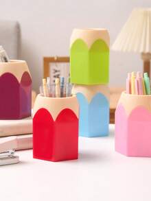 5 Pencil-Shaped Pen Holders, A Cute Pencil Storage And Organization Rack For Desktops, Colorful Pencil Holders, Creative Cartoon Stationery Racks, And Desktop Decorations For School Classrooms And Home Offices Office Desk Accessories Desk Accessories Office Supplies Office Accessories - Purple - View 7