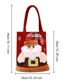Túi quà tặng búp bê Giáng sinh, Túi đựng đồ ăn nhẹ, Túi quà tặng vải lanh Giáng sinh có thiết kế khóa kéo, Túi quà tặng Giáng sinh có dây rút hình ông già Noel, người tuyết, tuần lộc 3D dễ thương, Túi quà tặng Giáng sinh bằng vải có thể tái sử dụng, Thích hợp cho các bữa tiệc và ngày lễ - Nhiều màu - Xem 6