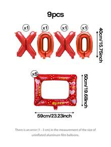 Bộ 5/6 bóng bay hình khung ảnh ngày Galentine, bóng bay chữ XOXO màu đỏ 16 inch, bóng bay phông nền khung ảnh bơm hơi, phông nền chụp ảnh, ngày hội gia đình, tiệc hội chị em, thích hợp cho lời tỏ tình ngày Valentine, hẹn hò cặp đôi, tiệc độc thân, tụ họp chị em, kỷ niệm ngày cưới, sinh nhật bất ngờ cho cặp đôi, trang trí phòng, thêm chút ngọt ngào và lãng mạn. - Nhiều màu - Xem 10