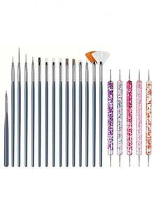 35/31pcs Professional Nail Art Brush Set - 3D Gel Brushes, Acrylic Brushes, Salon-Grade Nail Tools, Suitable For Home Manicure And Salon Use