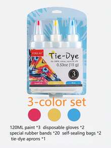 3/5 Color Handmade Tie-Dye Set DIY Children's Pigment Plant Cold Dye Creative Gift For Elementary School Handicraft Class, Handmade Tie-Dye Set, Cultivate Children's Practical Ability - Multicolor - View 12