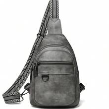 Sling Bag For Women Men Vegan Leather Crossbody Bags Fanny Pack Purse Backpack Over Shoulder Bag Travel Anti Theft,Vacation Essentials&Back-To-School Essentials - 深灰色 - 查看 9