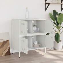 Sideboard White 68x39x79 Cm Steel - White - View 4
