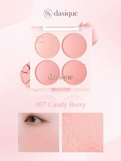  Dasique 4-Color Matte Blush Palette, High Color Payoff, Long-Lasting, Natural Glow, Lightweight & Breathable, Vegan Formula, Fashionable Makeup Brand, Christmas Holiday Essential