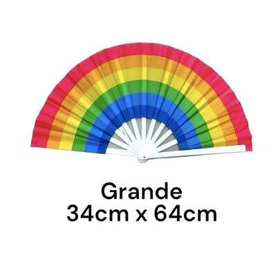 Leque Colorido Arco-íris Para Festa Dança Carnaval Decoração P Material Resistente Cores Vivas