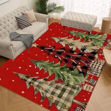 1/2/3 piezas Juego de alfombrillas de cocina navideñas acolchadas de 0.47 pulgadas/1.2 cm - Diseño con árbol de Navidad y camión, alfombras de franela antifatiga para decoración navideña, perfectas para sala de estar, dormitorio, comedor y talla grande - Multicolor - Ver 15