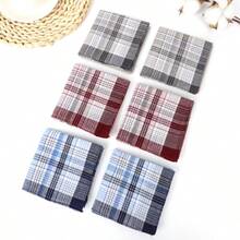 5pcs/12pcs/Pack Plaid Handkerchiefs, Soft & Comfortable, Lightweight & Breathable, Suitable For All Seasons, Unisex, Suitable For Outdoor, Sports, Weddings And Daily Use