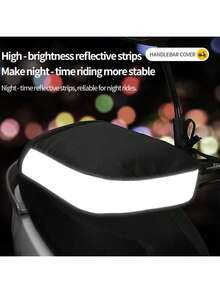 2 件冬季电动摩托车车把套，保暖加厚防水防风 PU 皮手套，反光款式（2 种随机款式） - 均碼 - 查看 7