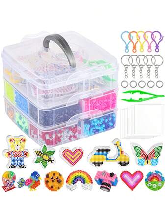 5mm Beads With Accessories, Art And Handmade Gifts For Best Friends' Birthday, Melting Bead Craft Bead Art And Handmade Set, Puzzle Beads Hot Melt Beads Scattered Hama Beads, Handmade Christmas Decorations And Gifts