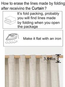 1 件亚麻薄纱窗帘，工业风格，适用于客厅、阳台、卧室、秋季装饰、秋季装饰、房间装饰 - 駝色 - 查看 8