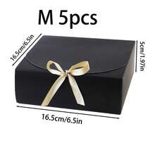 10pcs/5pcs/2pcs - White/Black/Pink/Brown Gift Box With Lid, Gift Box With Ribbon For Bridesmaid Proposal Box, Gift Box For Wedding, Birthday Gift, Shower Party And Other Parties, Valentine's Day Gifts, Valentine Day,Packaging, Birthday, DIY Making, Beauty Storage BOX - Black - View 12