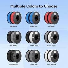 Creality Filamento PLA de 1.75mm 2kg o 4kg, Filamento para Impresora 3D Resistente y Fuerte, precisión +/- 0.02mm, 2 carretes de 1 kg (2x1kg,Blanco y Negro) - 2x1kg,Blanco y Negro - Ver 9