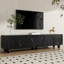 Television Stands & Entertainment Centers - Black + Particle Board - View 5