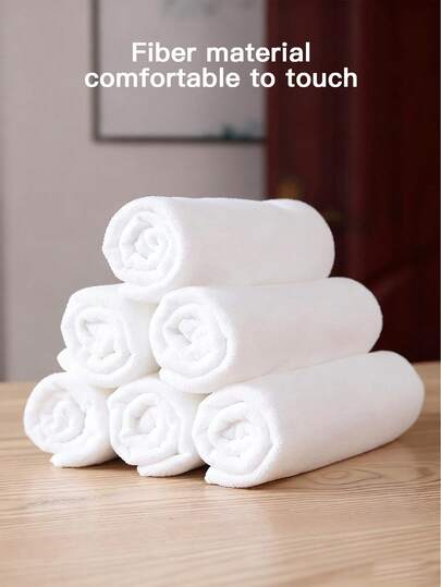 5条装白色毛巾/浴巾，超强吸水超细纤维，柔软手巾。适用于家居、浴室、旅行、情侣、家居装饰、返校、美容院、家庭浴室、吸水面巾、浴室用品，吸水白色方形毛巾可用作一次性用品。