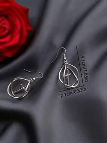 2pcs/Set Fashionable Minimalist Hollow Cross Lantern Dangle Earrings, Versatile For Daily Wear, Party, Halloween