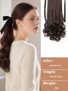 Tóc giả buộc đuôi ngựa bằng sợi tổng hợp, kích thước 14in/18in/22in, thích hợp cho phụ nữ đội trong dịp Giáng sinh và Halloween. - màu nâu - Xem 13