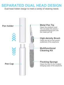 Office Multi-Functional Portable Bluetooth Earphone Cleaning Pen 3-In-1 Bluetooth Earbuds Mobile Phone Computer Cleaning Brush Dual-Head Design Free Switch To Remove Dirt Surface Dust Back To School,Suitable For Spring,Summer,Autumn,Winter,Return To School, Christmas, Halloween, Thanksgiving, Children's Day, Teacher's Day, New Year's Birthday Gifts Decorate For Good Friends