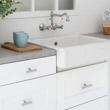 10 件橱柜把手拉丝镍橱柜把手，不锈钢单孔厨柜把手银色橱柜拉手，适用于厨柜和梳妆台，2 英寸总长度抽屉把手