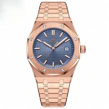 Men's Fashion Luxury Quartz Watch – Waterproof Luminous Stainless Steel Business - P924玫金藍面鋼帶款 - 查看 2