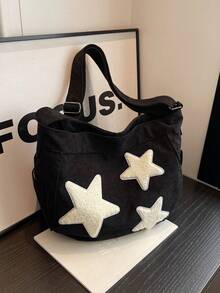 高中生大学新生多功能单肩包休闲包男士简约帆布流浪包，适合旅行、大学、学校、户外、运动的书包斜挎包侧包假日必备通勤轻便手提包，配有可调节肩带流浪包面料便携户外爸爸礼物父亲礼物男士礼物情人节礼物 - 黑色 - 查看 10