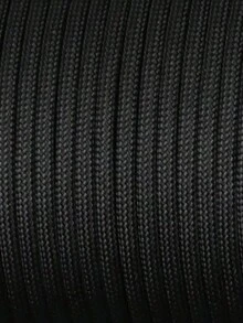 1pc 6mm Rope, Binding Equipment Rope, Outdoor Wear-Resistant Tent Pull Rope, Woven Nylon Rope Camping DIY Bracelet Outdoor Multipurpose, Tent Rope Survival Accessory Camping Supplies - Black - View 2