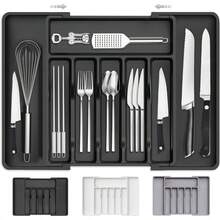 Organizador Expandible de Cubiertos de Plástico para Cajones - Blanco - Ver 9