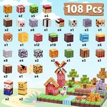 DIY 农场磁性积木 - STEM 玩具套装创意磁性玩具，教育性磁性学习玩具，磁性玩具套装，立方体建筑玩具男孩女孩生日礼物 - 彩色 - 查看 13