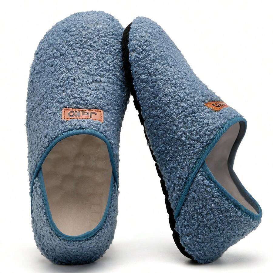 Comfortable Home Slippers, Suitable For Men And Women Indoor Wear, Travel Slippers, Comfortable Non-Slip Sock Slippers, Soft Material, Suitable For Home, Bedroom, Yoga And Travel Use - 灰藍 - 查看 1