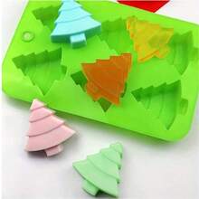 Christmas Tree Silicone Molds - 6 Cavity Non-Stick Christmas Tree Baking Molds, Perfect For Making Candy, Soap, Ice Cube, Pudding, Jelly,