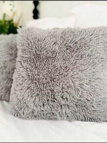 Plush Pillow Cover FelpPelo Alto 42x42cm- - màu đen - Xem 4