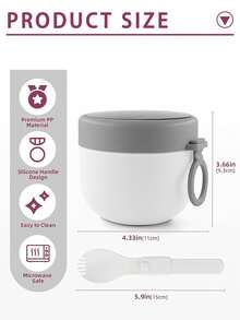 Lunch Box, Breakfast Cup, Oatmeal Cup, Yogurt Cup, Porridge Pot, Bento Box, Portable, With Lid, Spoon And Silicone Handle, Food Container, Sealed Food Storage Cup, Lunch Box Bag, Lunch Bag, Suitable For Office Workers, Students, Families, Offices, Travel, Back To School, Outdoor Camping Picnic