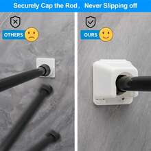 2pcs Drill-Free Adjustable Curtain Rod Brackets, Damage-Free Plastic Wall Hooks, Suitable For Shower Curtain And Door Curtain Tension Rods, Sturdy Support Minimalist Rod Holders, Easy Installation Hardware For Home And Bathroom - Multicolor - View 6