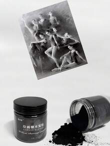 1P Piece Of Charcoal Powder Sketch Willow Charcoal Powder, Quick Spread Powder,Art Students And Art Exam Sketching Charcoal Powder,Lightweight And Multifunctional Art Supplies,Exclusively For Art Students And Art Exam Sketching