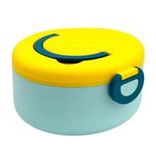 [GDL] 1 pieza Redonda de Dos Tonos para con Asa Cubierta de Plástico Suave Construible 1 Compartimento Varias Colores para Almacenamiento de Alimentos - 1 - Ver 2