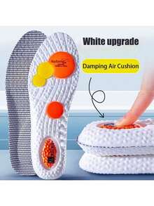 1 para sportowych wkładek do butów z amortyzacją PU, sportowe wkładki amortyzujące 4D, miękkie wkładki PU, miękkie i oddychające, wysoka elastyczność, amortyzacja wstrząsów i potu, unisexowe wkładki do biegania, brak zmęczenia stóp, masaż lateksowy, uniwersalne wkładki