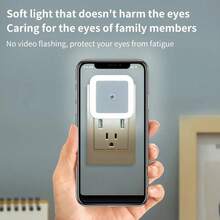 4 luces nocturnas inteligentes - Con sensor de anochecer a amanecer - Se encienden y apagan automáticamente para el dormitorio, el baño, el pasillo, la cocina - Blanco - Ver 10