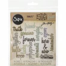 660225 Thinlits Die Set Friendship Words: Script By Tim Holtz 16 Pack