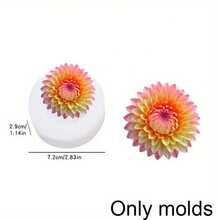 3D Chrysanthemum Silicone Resin Mold, For Polymer Clay, Candle, Resin - Round Earring Making Tool, Multifunctional DIY Jewelry Craft Supplies, Suitable For Valentine's Day, Wedding, Birthday, Christmas, Decoration